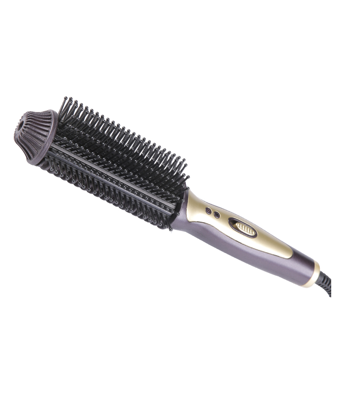 Pente quente elétrico revestimento cerâmico escova de alisamento de cabelo ZR-070B