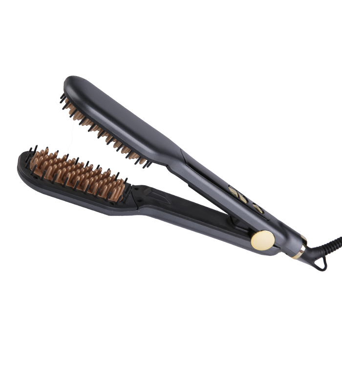 Escova cerâmica do alisador de cabelo do pente quente com pente da escova do modelador de cabelo da marca própria ZR-1005